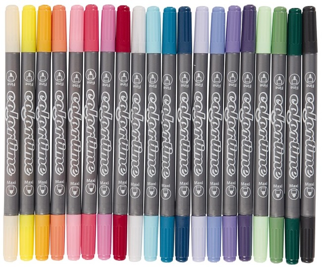 Stiften - Kleurstiften - Colortime - Dubbele Punt - Pastelkleuren - Set Van 20 Assorti
