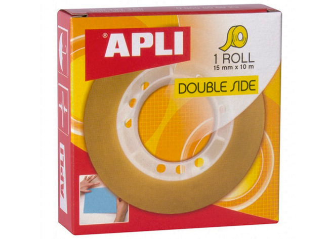 Kleefband - Apli - Dubbelzijdig - 1,5 Cm X 10 M - Per Rol
