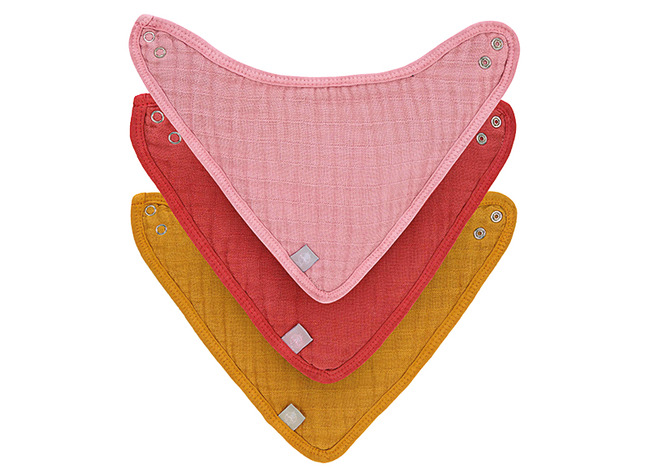 Textiel - Kwijlslabber - Lassig - Bandana - Tetra - Rosewood - Set Van 3