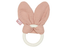 Bijtring - Jollein - Siliconen Bunny Ears Rosewood