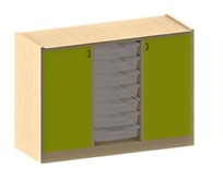 Kast Basic, Modulo, 2 Deuren En 1 Kistenrij