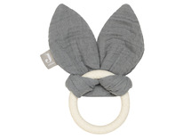 Bijtring - Jollein - Siliconen Bunny Ears Storm Grey