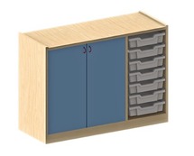 Kast Basic, Modulo, 2 Deuren En 1 Kistenrij Rechts