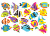 Knutselrubber - foamstickers - tropische vissen 120ass