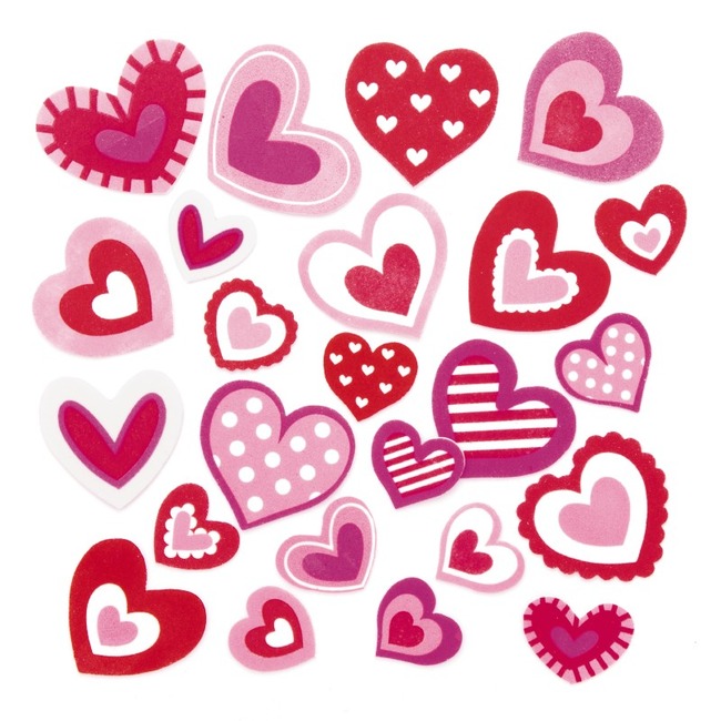 Foam - Stickers - Hartjes Met Patronen- Set Van 120 Assorti