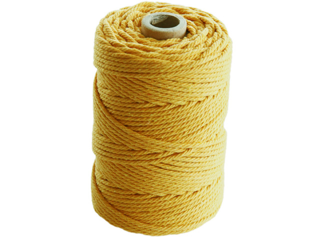 Touw - Katoen - 2,2 Mm X 70 M - Macramé - Geel - Per Stuk