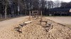 Schuine balanceerboom met treden