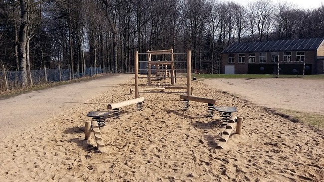 Schuine Balanceerboom Met Treden