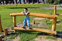 Balanceerboom met leuning