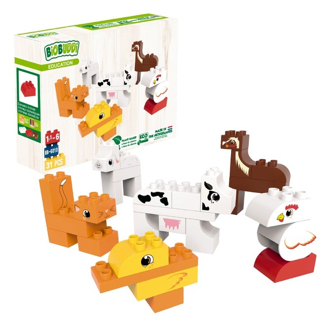 Blokken - Biobuddi - Huisdieren - Set Van 31