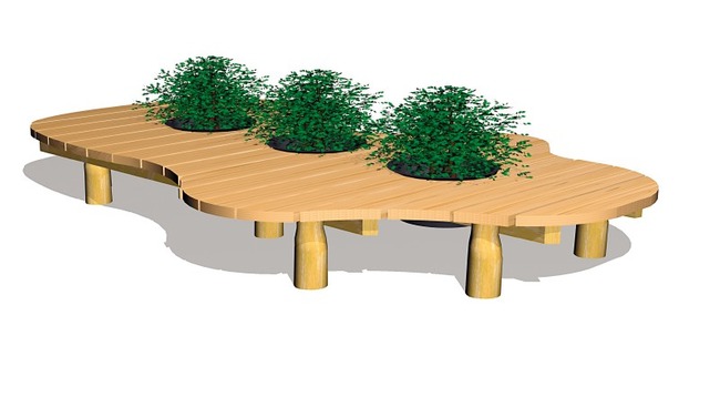 Chill Out, Organic Groot Platform Met 3 Plantvakken