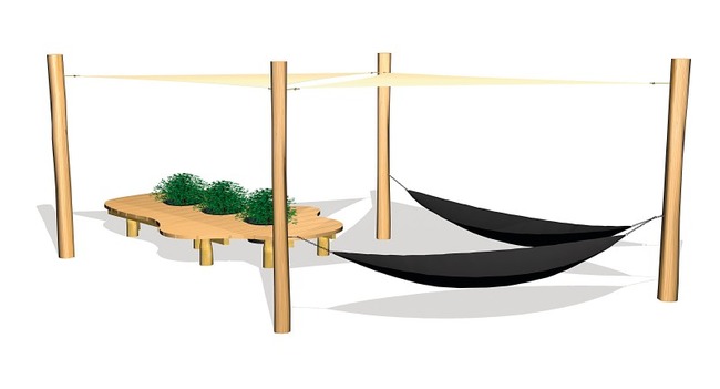 Chill Out, Dubbele Hangmat Met Organic Platform En Zonnezeilen