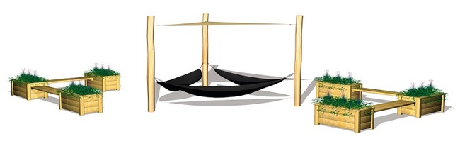 Chill Out, Tripple Hangmat En Zigzag Zitbanken