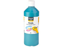 Verf - parelmoerverf - Creall Pearl - fles van 500 ml - blauw-groen - per stuk