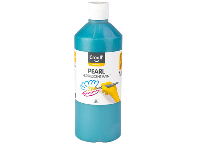 Verf - Parelmoerverf - Creall Pearl - Fles Van 500 Ml - Blauw-groen - Per Stuk