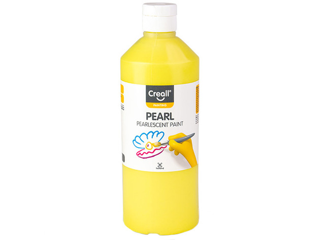 Verf - Parelmoerverf - Creall Pearl - Fles Van 500 Ml - Geel - Per Stuk