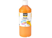 Verf - parelmoerverf - Creall Pearl - fles van 500 ml - oranje - per stuk