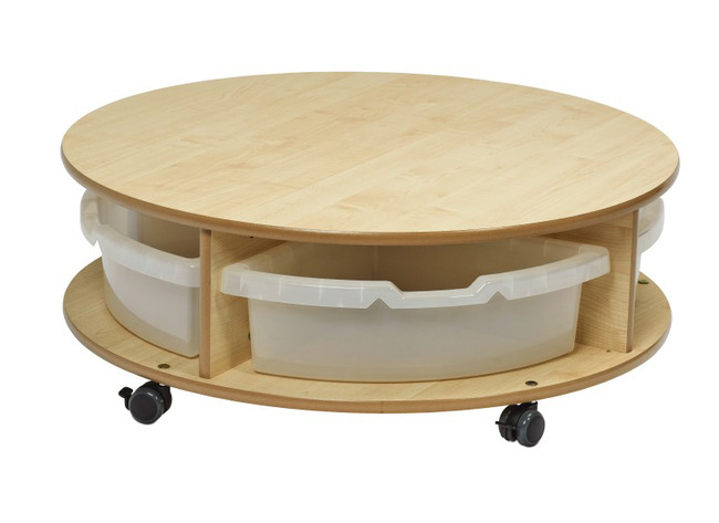Speeltafel - Mobiele Ronde Speeltafel - 4 Transparante Bakken - Per Stuk