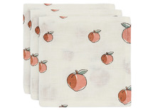 Doek - Jollein - hydrofiel monddoekje - 31 x 31 cm - peach - set van 3