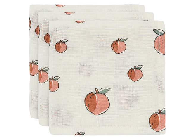 Doek - Jollein - Hydrofiel Monddoekje - 31 X 31 Cm - Peach - Set Van 3