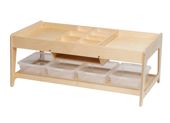 Multisensorische Speeltafel - Ontdektafel - 4 Transparante Bakken - Per Stuk