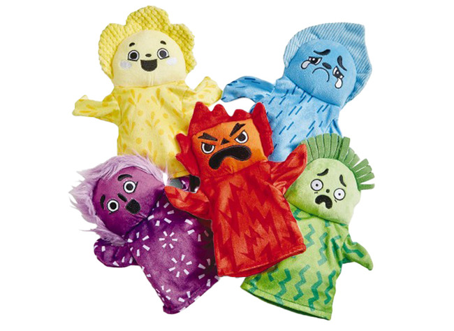 Handpop - Hand2mind - Feelings Family Hand Puppets - Emotie Handpoppen - Set Van 5 Assorti