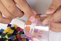 Vormen - mozaiekvormen - 1 cm - hars - gekleurd - glitter - 150 g - per set