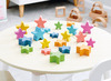 Open-ended - tickit Rainbow Wooden Stars - sterren - hout - gekleurd - set van 21