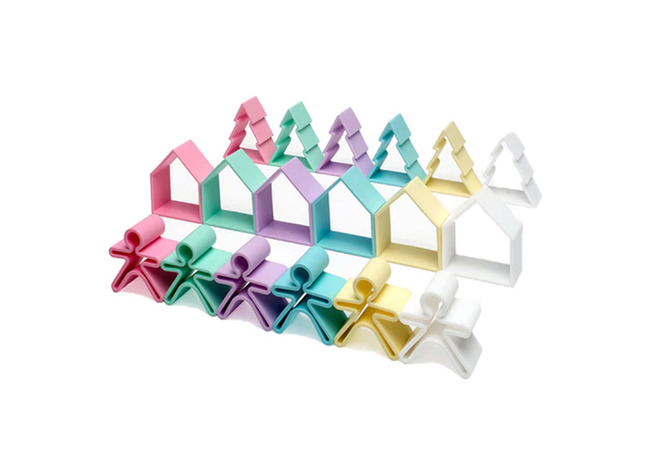 Speelgoed - Dëna Toys - Huisje Boompje Kindje - Silicoon - Pastel - Per Set