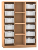 Kast Flexeo, 3 Kolommen Kisten Buitenkant, Zonder Deuren, Frame wit