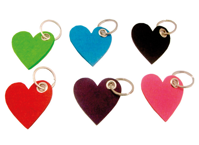 Sleutelhanger - Hart - Vilt - Set/10