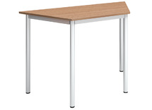 Tafel - Universal - Trapezium - 120 cm x 60 cm x 52 cm - onderstel ral 5002 (donkerblauw) - blad beuk - per stuk