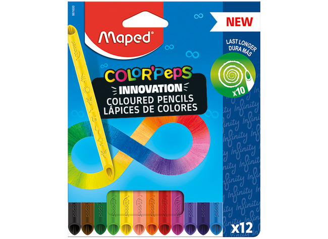 Potloden - Kleurpotloden - Maped Color'peps Infinity - Driehoekig - Set Van 12 Assorti