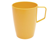 Beker - Harfield - 28 cl - kunststof - met handvat - geel - per stuk