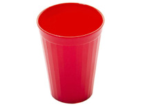 Beker - Harfield - 20 cl - kunststof - geribbeld - rood - per stuk