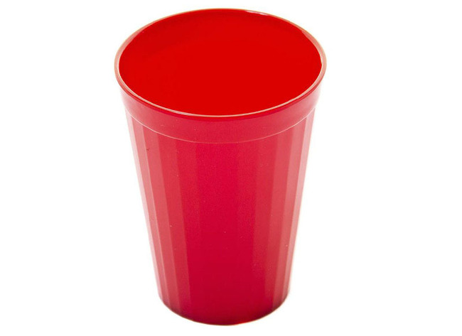 Beker - Harfield - 20 Cl - Kunststof - Geribbeld - Rood - Per Stuk