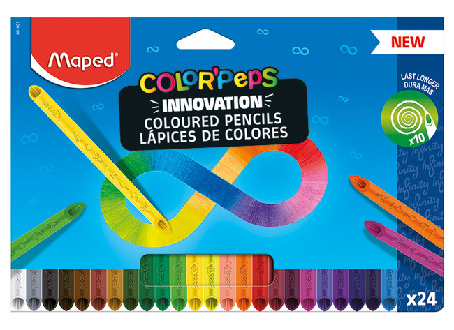 Potloden - Kleurpotloden - Maped Color'peps Infinity - Driehoekig - Set Van 24 Assorti