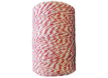 Touw - Tweekleurig - 100m. - wit/rood - per stuk