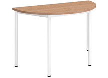 Tafel - Universal - Halfrond - 120 cm x 80 cm x 76 cm - onderstel ral 1033 (donkergeel) - blad beuk - per stuk