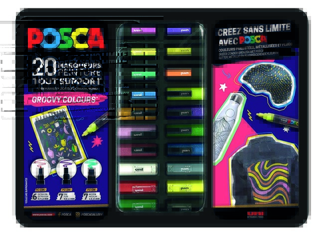 Stiften - Verfstiften - Posca - Groovy Colours - Set Van 20 Assorti
