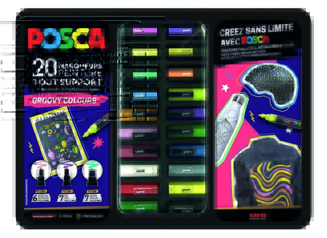 Stiften - Verfstiften - Posca - Groovy Colours - Set Van 20 Assorti