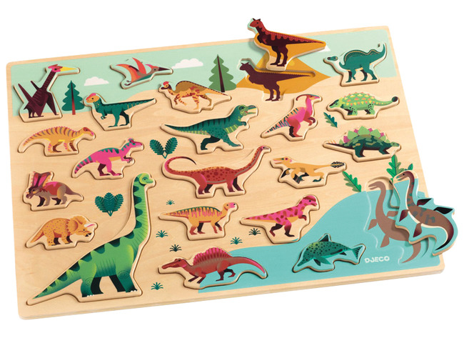 Puzzel - Inlegpuzzel - Djeco - Dino's - Per Stuk
