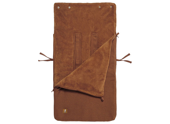 Voetenzak - Jollein - Voor Autostoel Groep 0+ 3/5 Punts Gordel - Basic Knit - Caramel - Per Stuk
