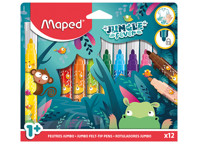 Stiften - Kleurstiften - Jumbo - Maped - Jungle Fever - Set Van 12