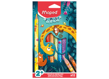 potloden - kleurpotloden - Maped Jungle Fever Jumbo - driekantig - set van 12