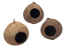 Vogelhuis - hout - kokos - set van 3