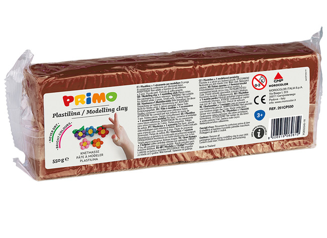 Boetseerklei - Primo Plastilina - 550 G - Bruin - Per Stuk