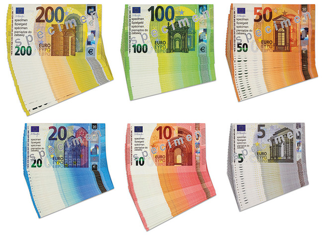 Geld - Euro - Rekengeld - Biljetten - Briefjes - Set Van 65 Assorti