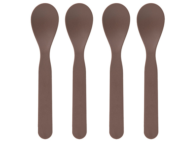 Eetgerei - Bestek - Lassig - Lepels - Uni - Set Van 4 - Choco - Leverbaar In 4 Kleuren