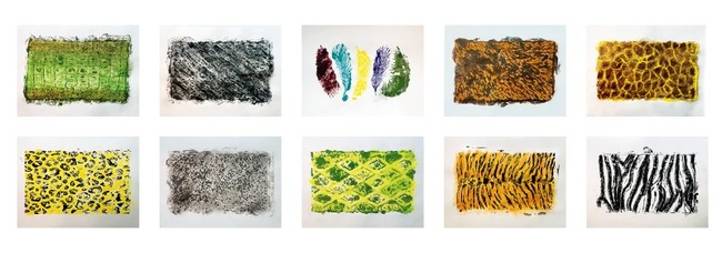 Waskrijtjes - Roylco - Textuurplaten - Wilde Dieren - Set Van 10